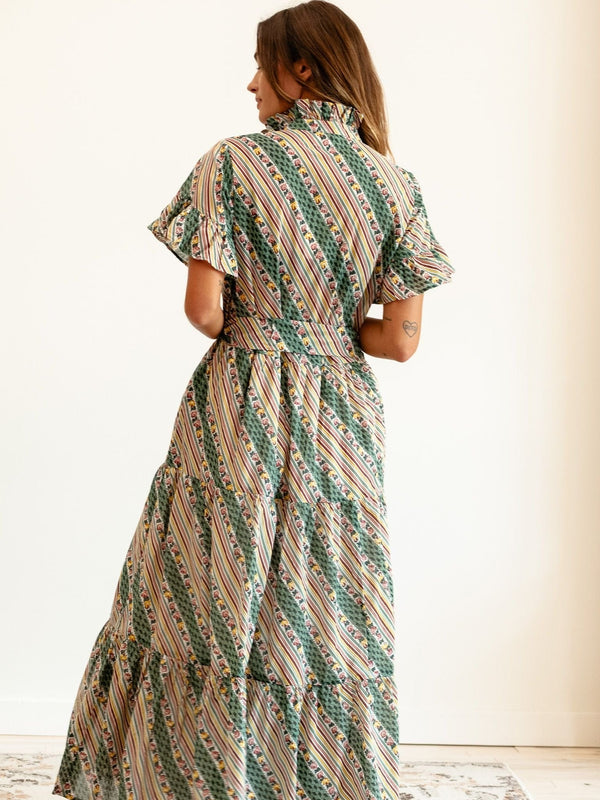 Victoria Dress in Rose Stripe — view 6