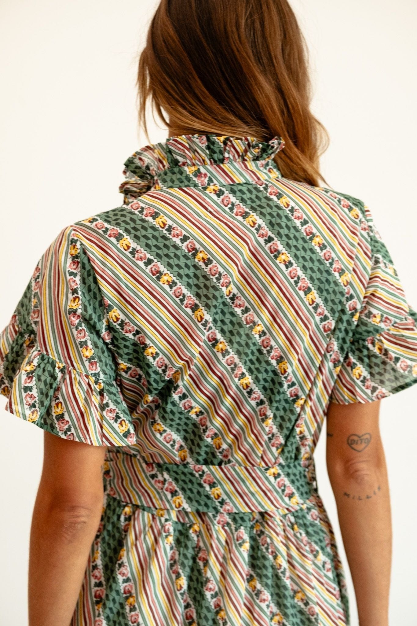 MILLE Clothing Victoria Dress in Rose Stripe