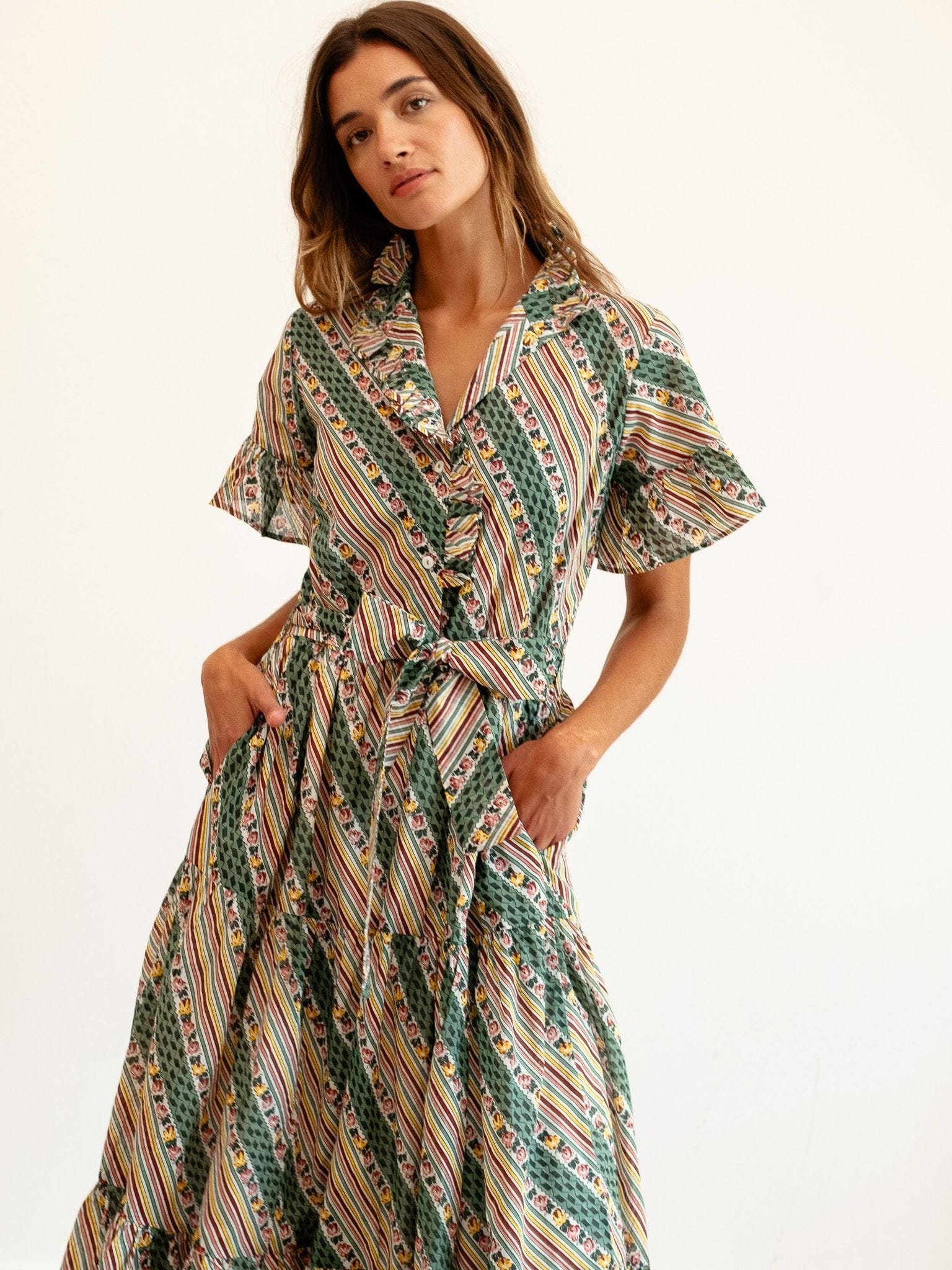 MILLE Clothing Victoria Dress in Rose Stripe