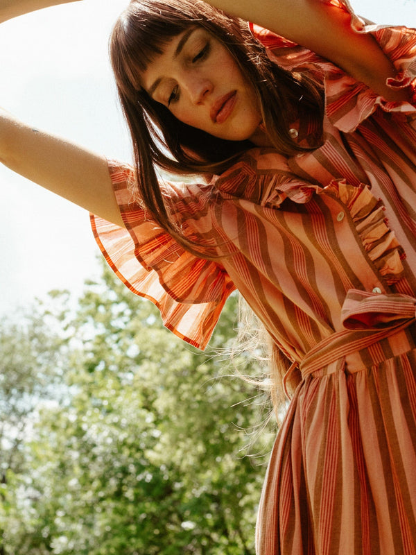 Victoria Dress in Santa Fe Stripe — view 25