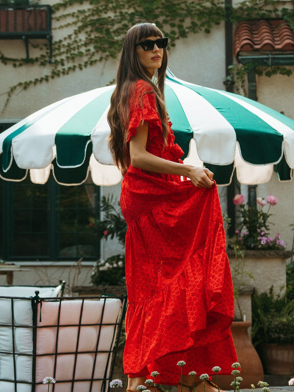 Victoria Dress in Scarlet Eyelet — view 13