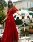 MILLE Clothing Victoria Dress in Scarlet Eyelet