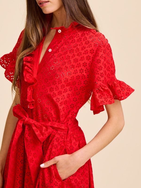 Victoria Dress in Scarlet Eyelet — view 8