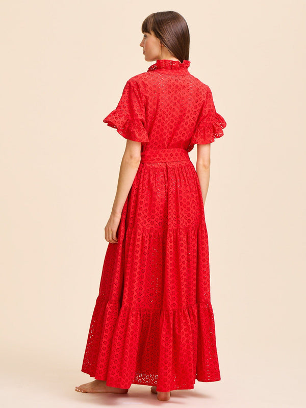 Victoria Dress in Scarlet Eyelet — view 6