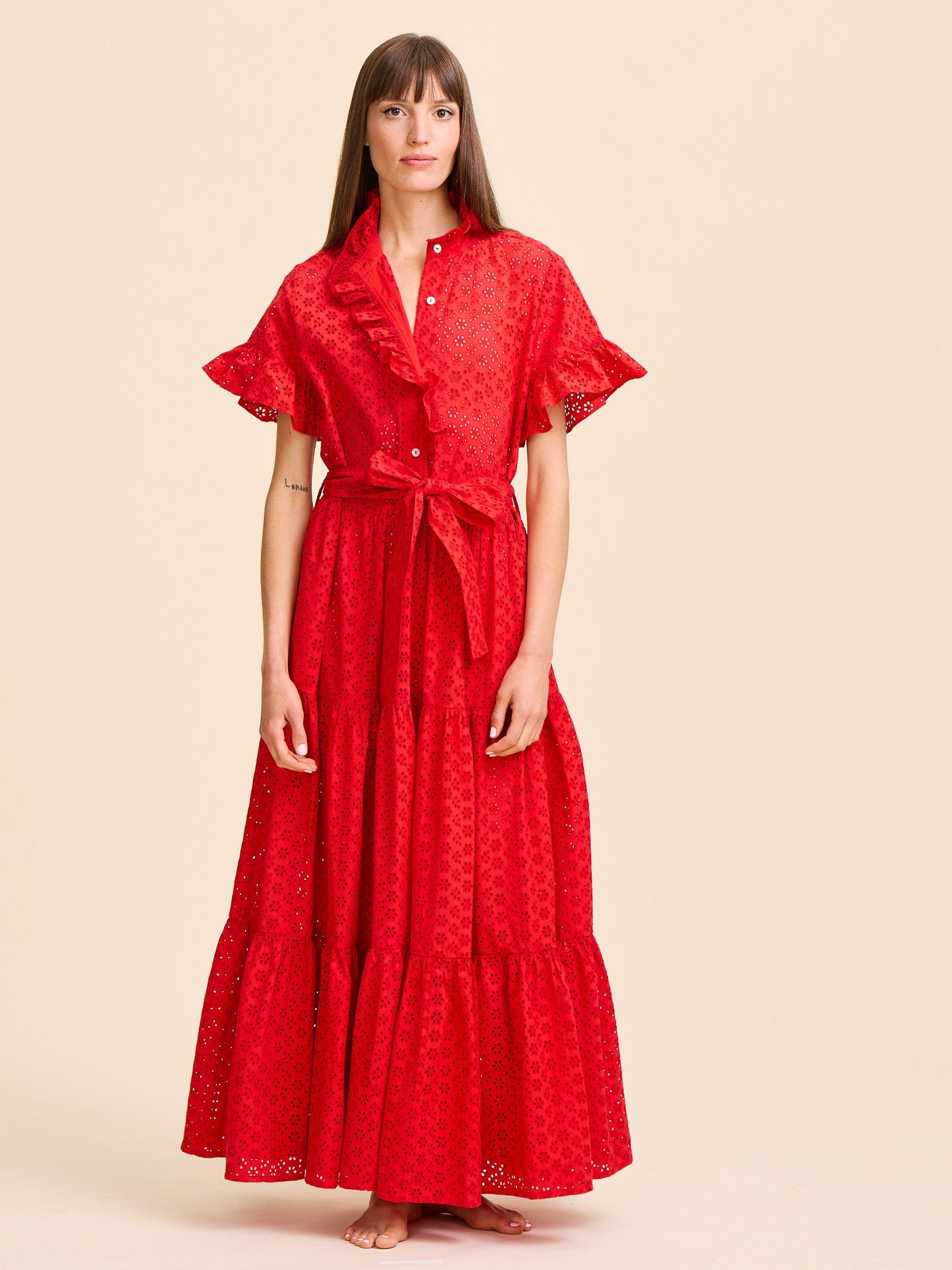 MILLE Clothing Victoria Dress in Scarlet Eyelet