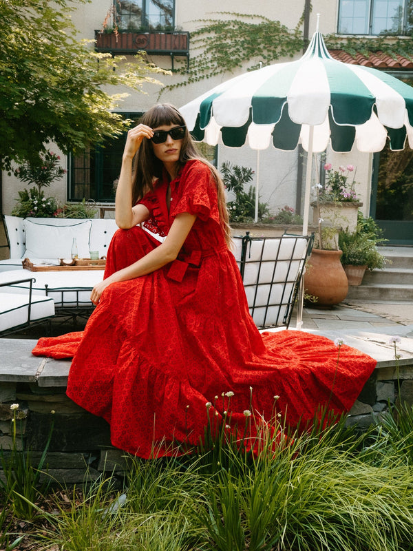 Victoria Dress in Scarlet Eyelet — view 21