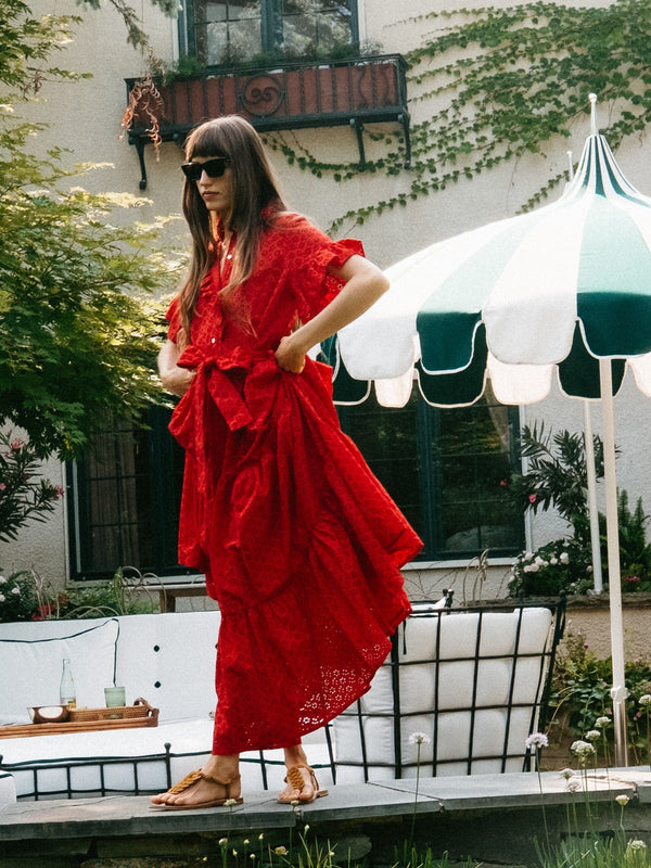 Victoria Dress in Scarlet Eyelet — view 20