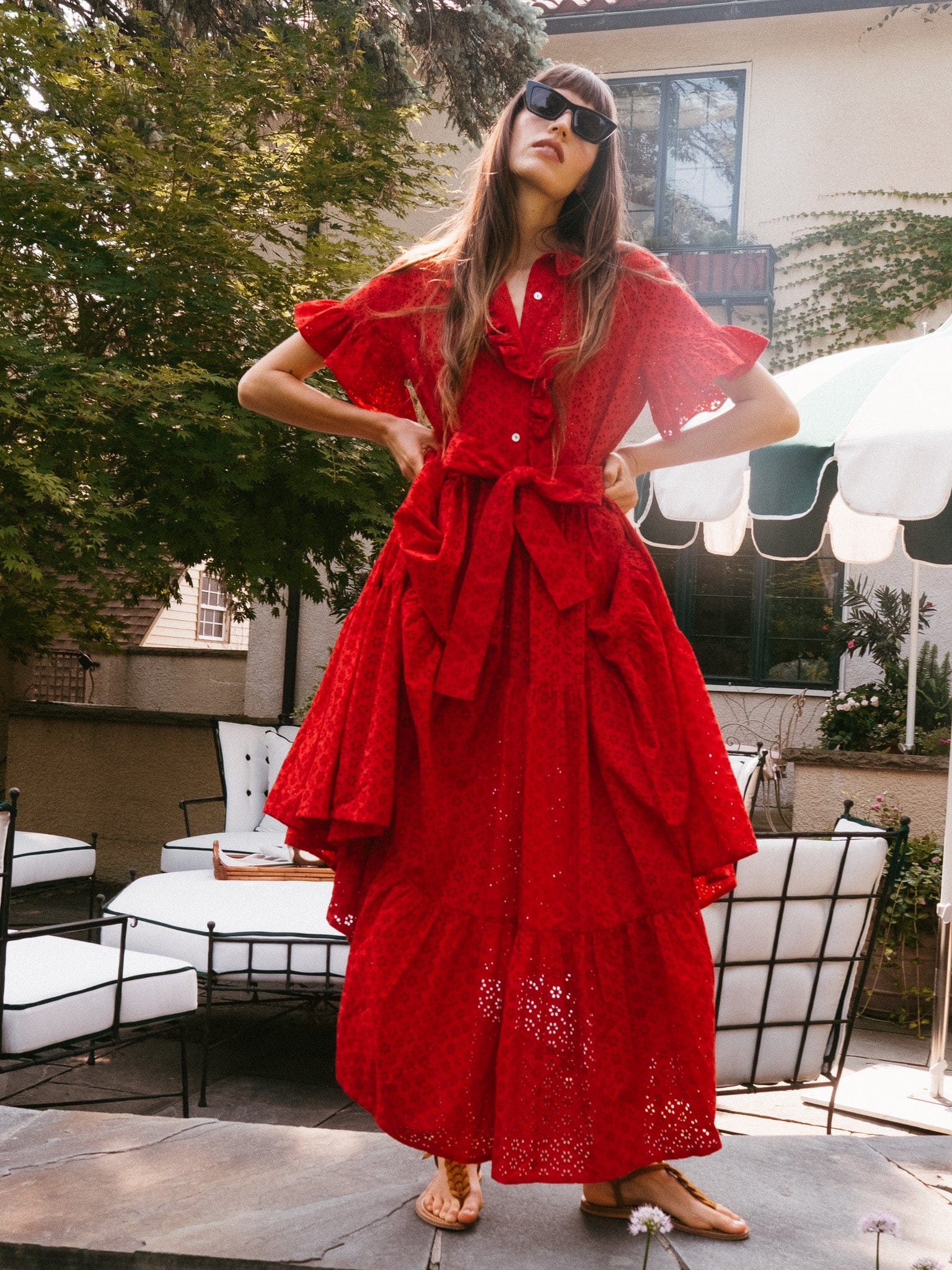 MILLE Clothing Victoria Dress in Scarlet Eyelet