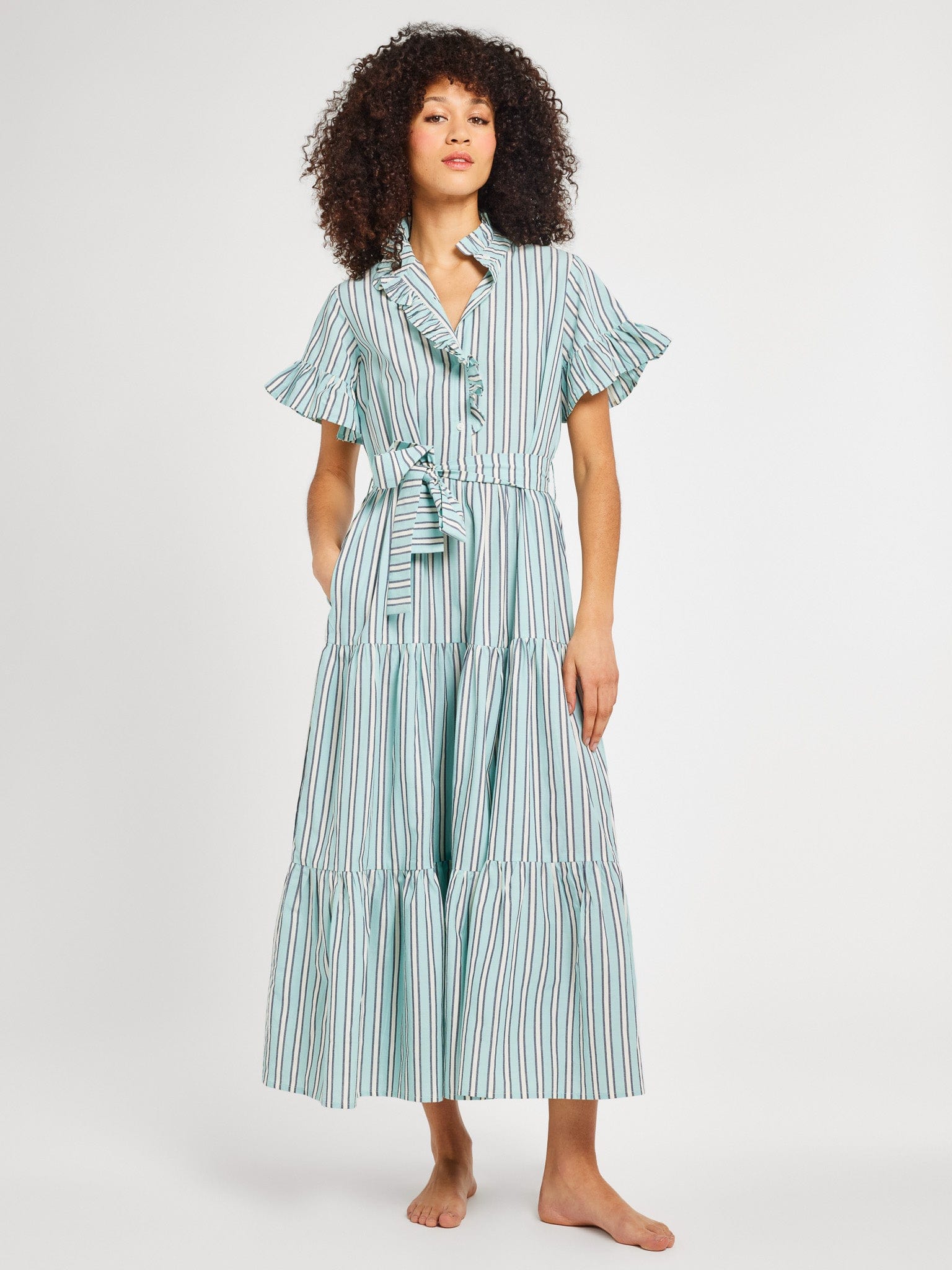 MILLE Clothing Victoria Dress in Seaglass Stripe