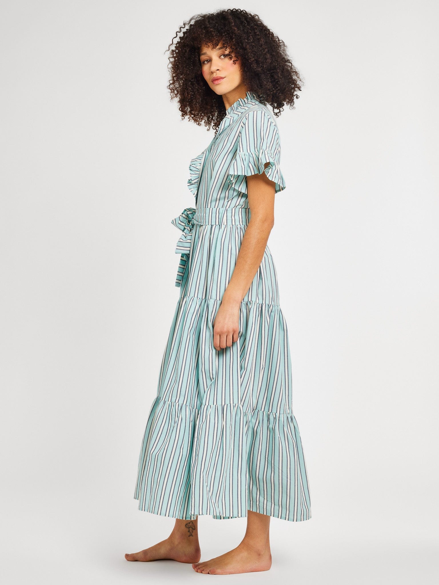 MILLE Clothing Victoria Dress in Seaglass Stripe