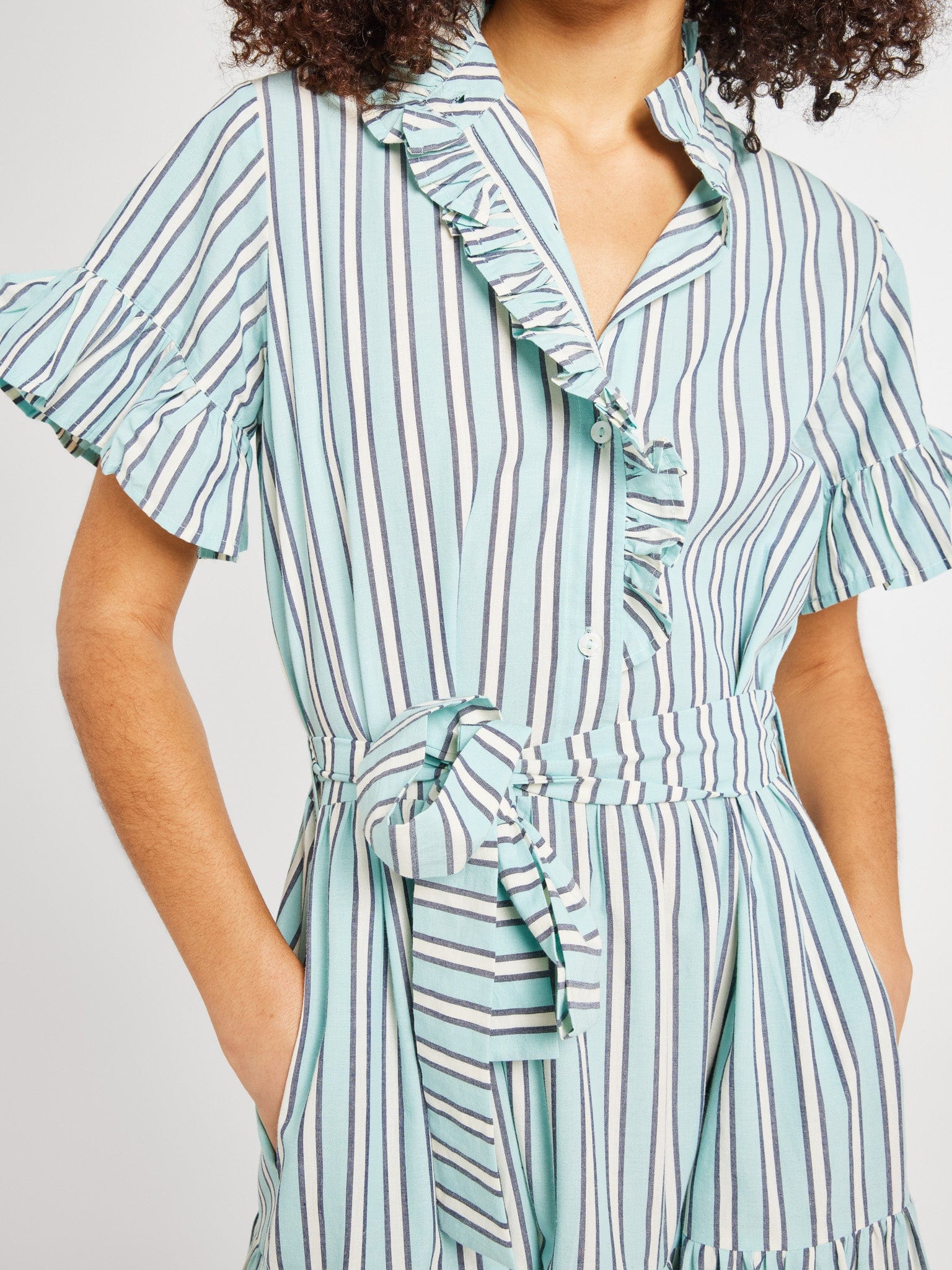 MILLE Clothing Victoria Dress in Seaglass Stripe