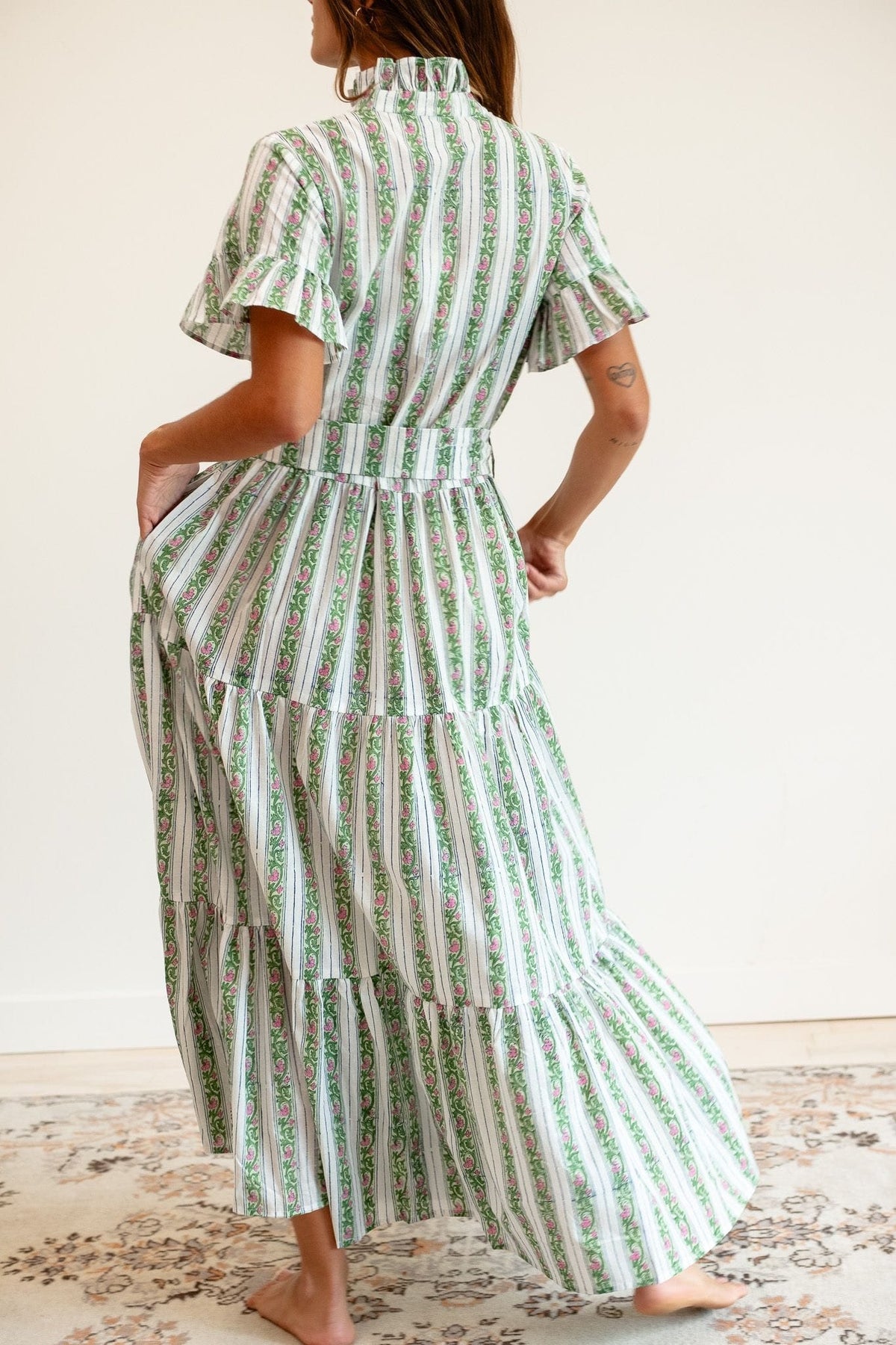 Victoria Dress in Sweet Pea Stripe
