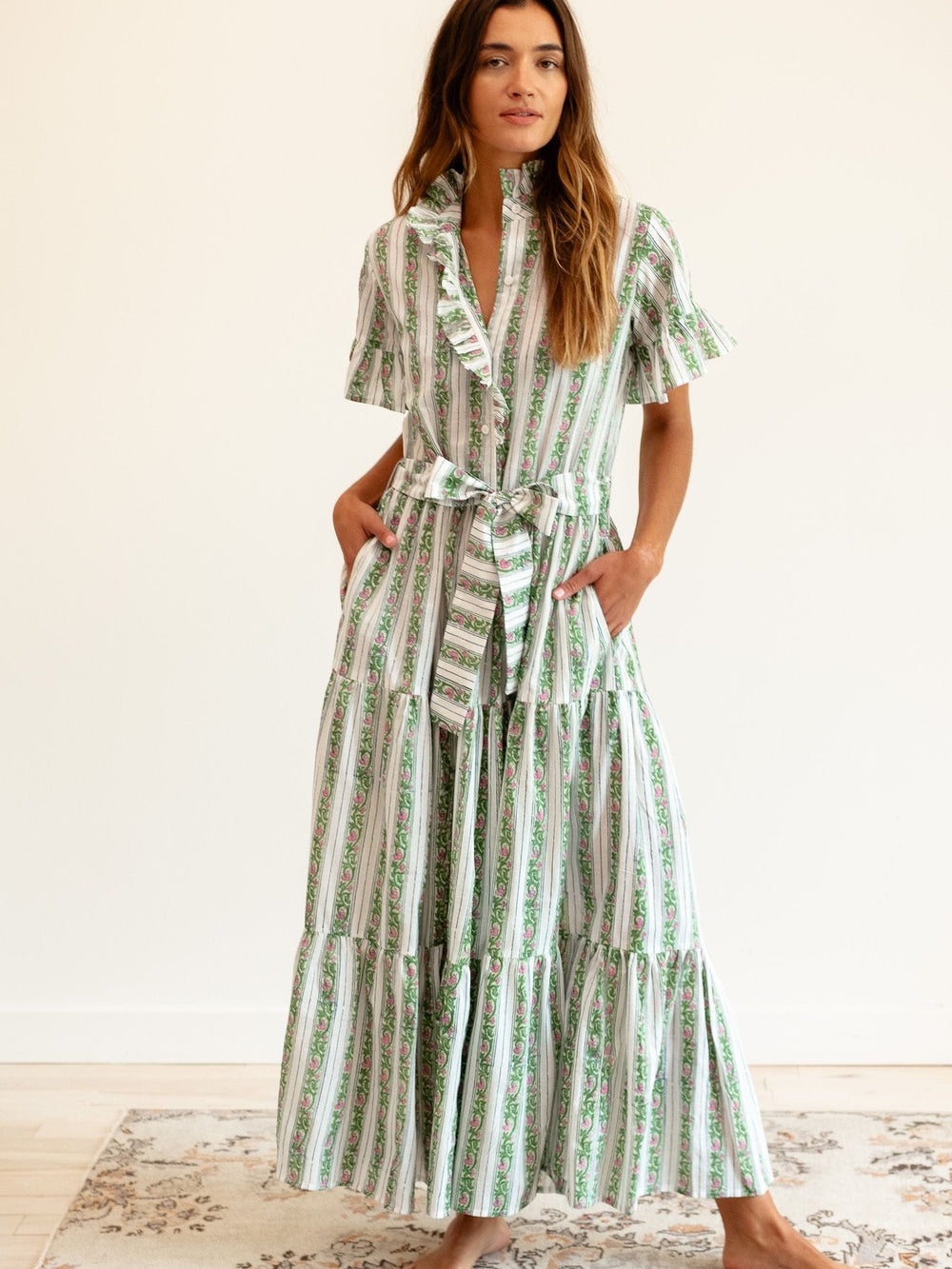Victoria Dress in Sweet Pea Stripe