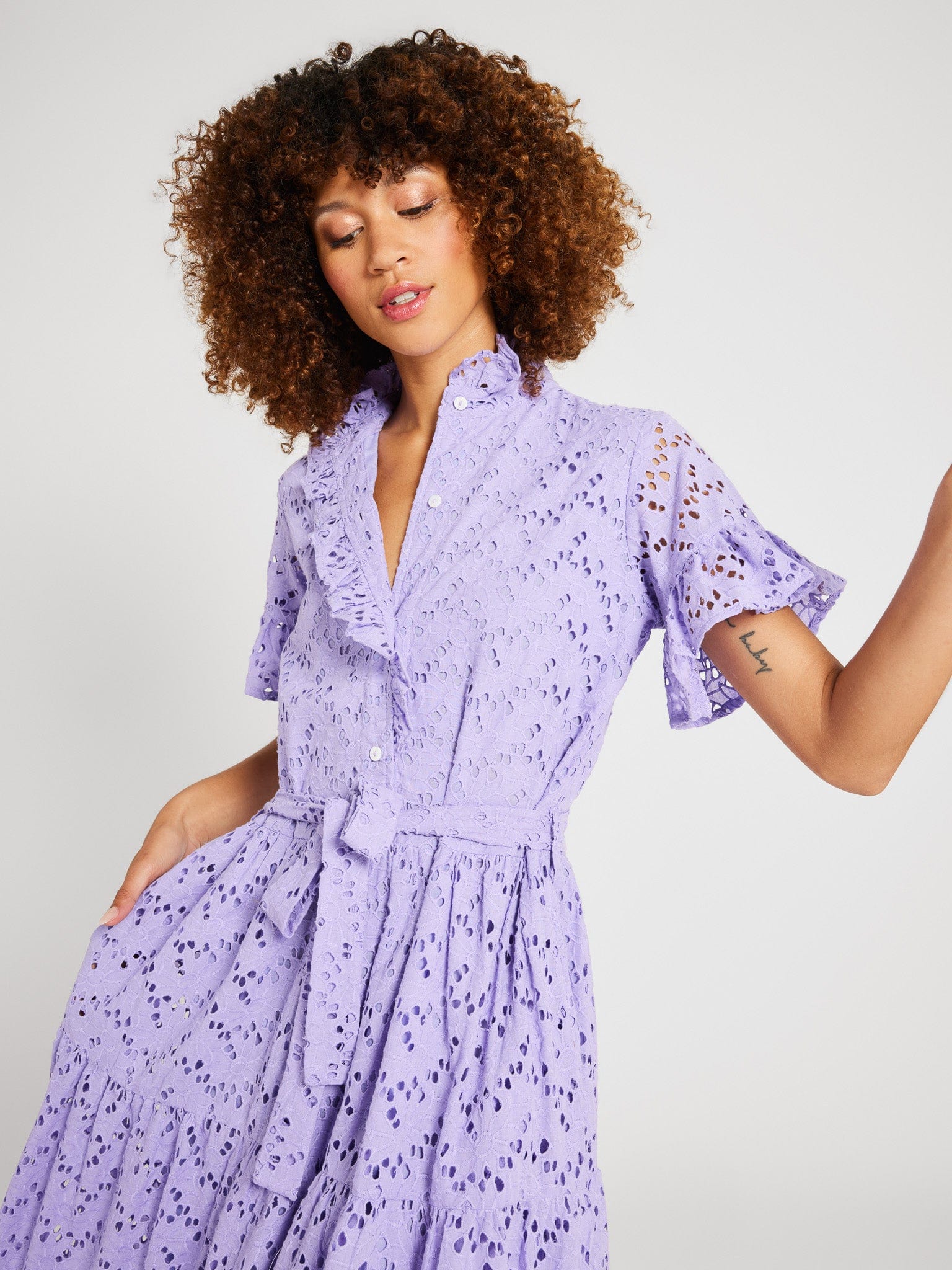 MILLE Clothing Victoria Dress in Taffy Eyelet