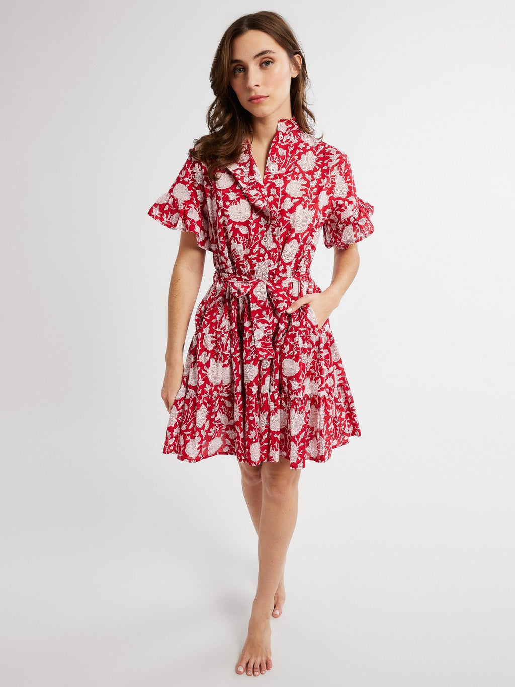 Violetta Dress in Red Zinnia – MILLE