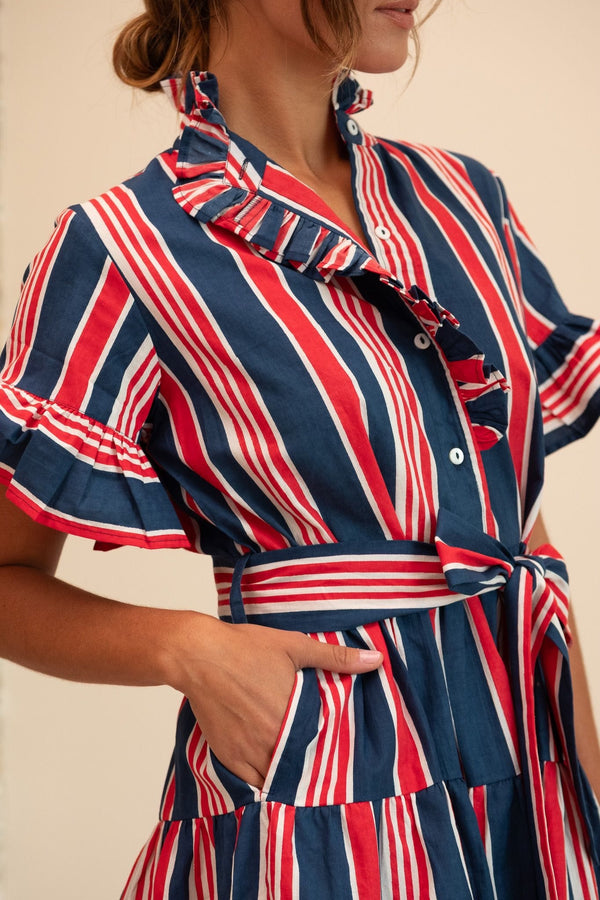 Violetta Dress in Sailing Stripe — view 9