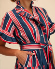 MILLE Clothing Violetta Dress in Sailing Stripe