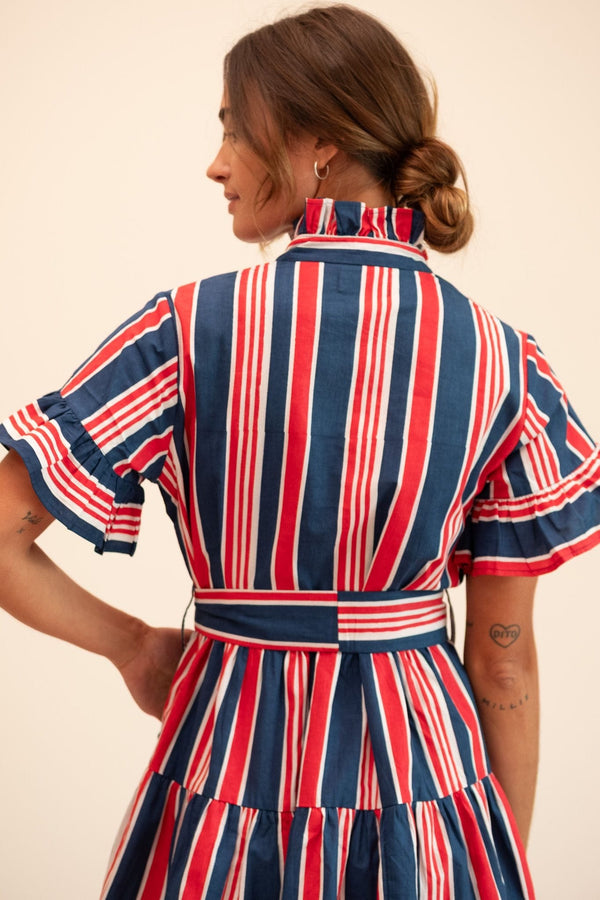 Violetta Dress in Sailing Stripe — view 8