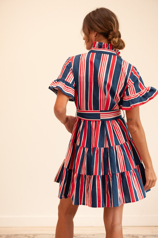 Violetta Dress in Sailing Stripe — view 6