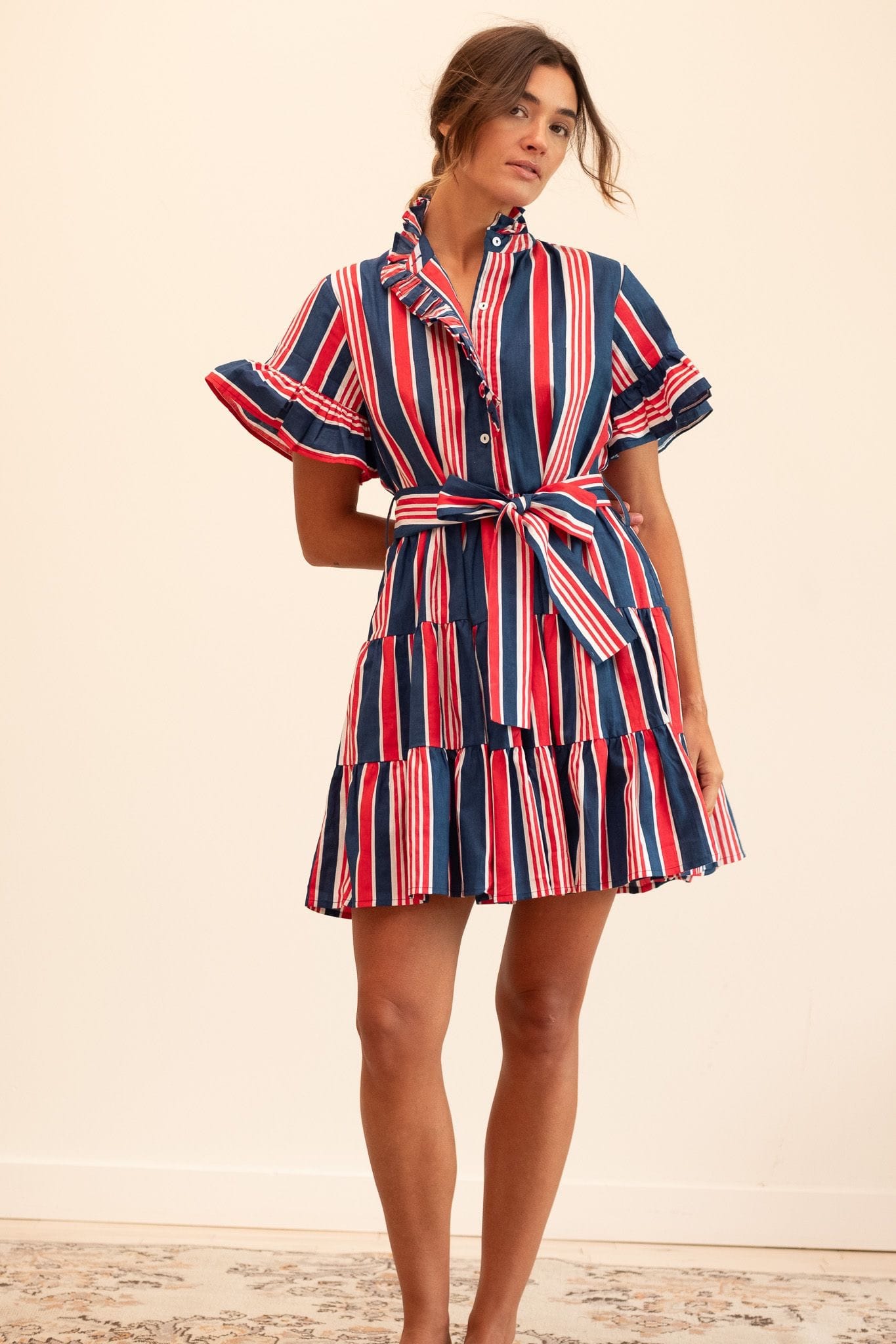 MILLE Clothing Violetta Dress in Sailing Stripe