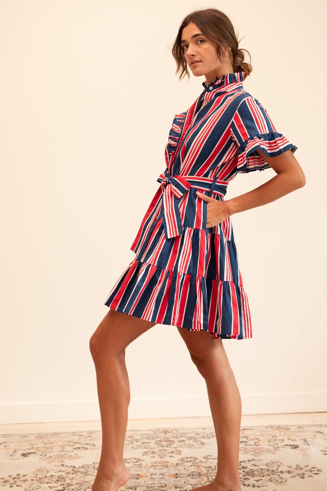 MILLE Clothing Violetta Dress in Sailing Stripe