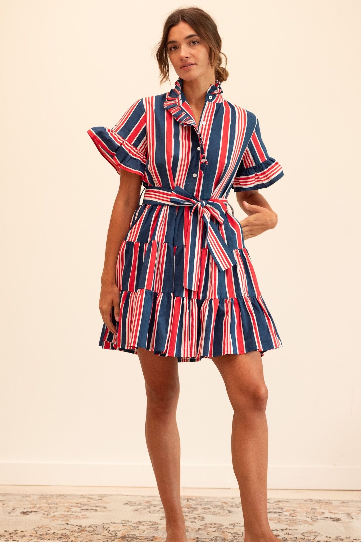 MILLE Clothing Violetta Dress in Sailing Stripe