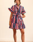 MILLE Clothing Violetta Dress in Sailing Stripe