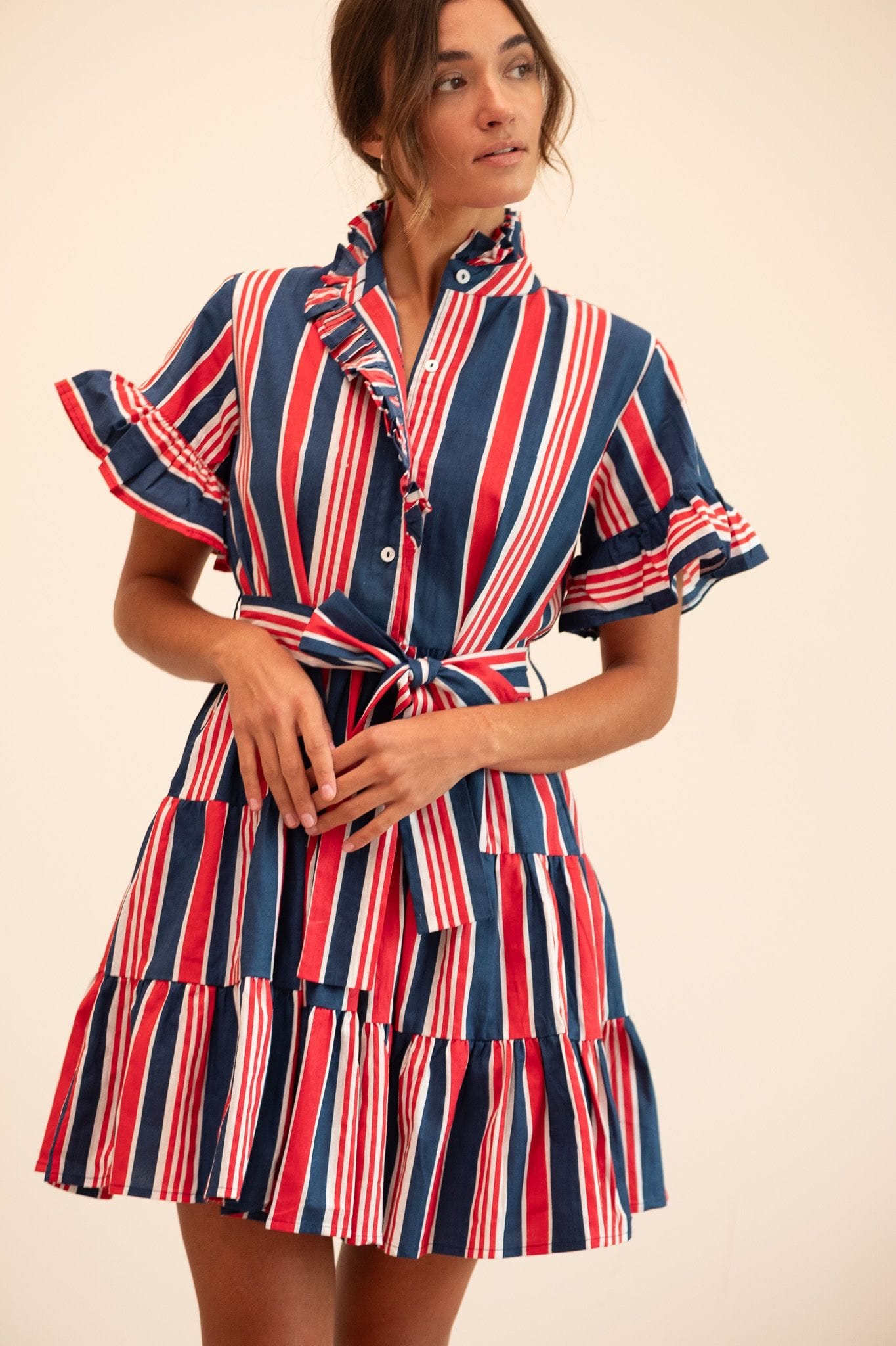 MILLE Clothing Violetta Dress in Sailing Stripe