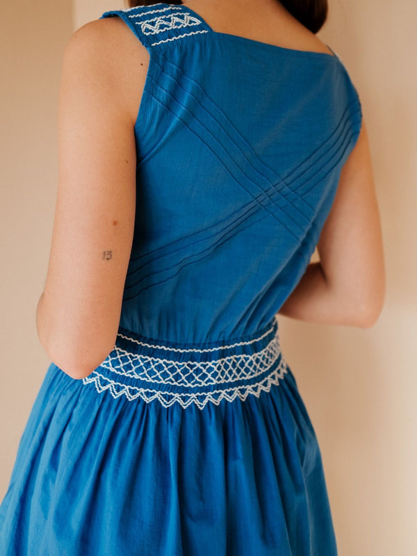 Vivi Dress in Cerulean Embroidery — view 7