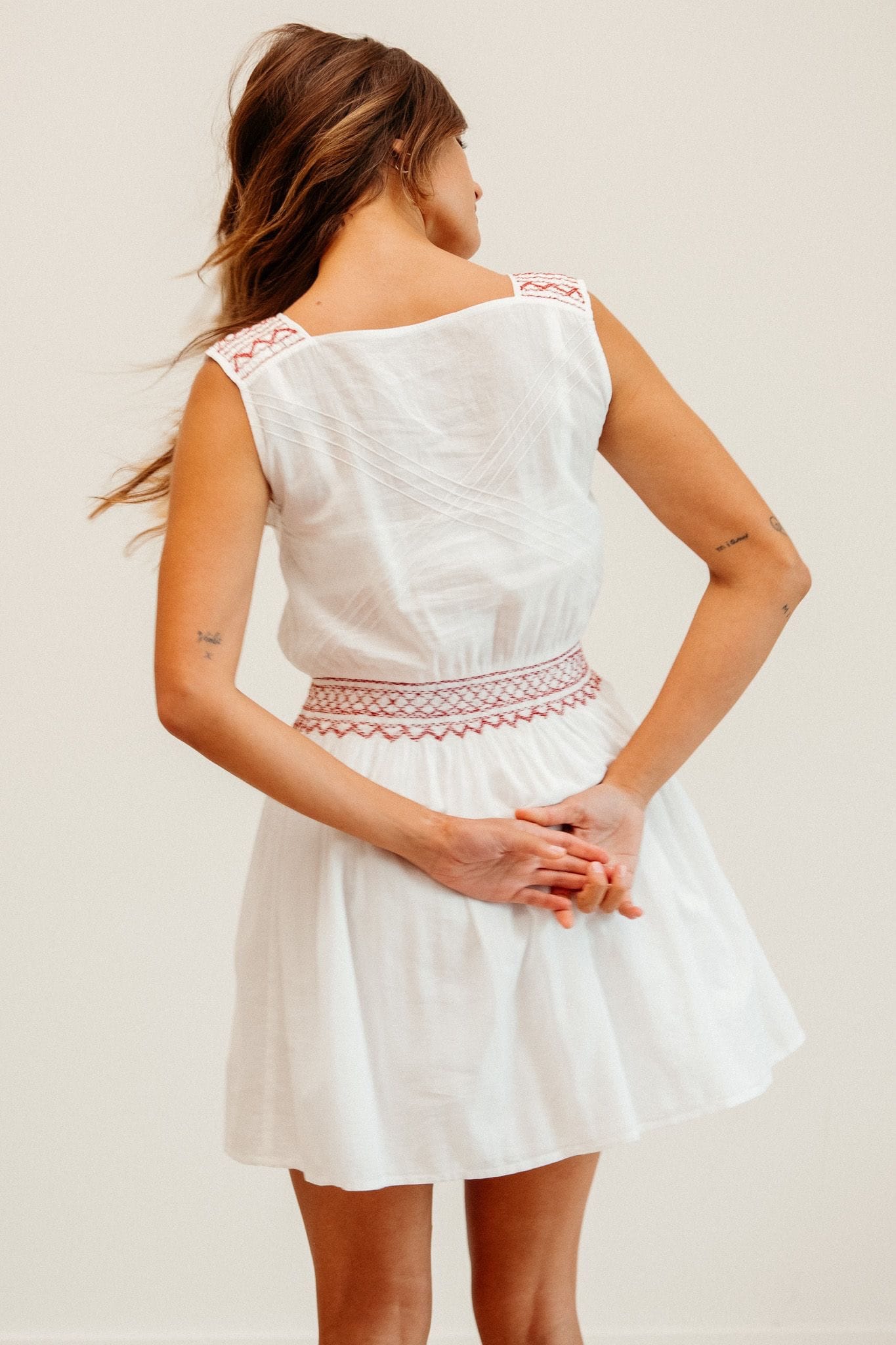 MILLE Clothing Vivi Dress in Rose Cross Stitch