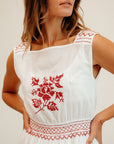 MILLE Clothing Vivi Dress in Rose Cross Stitch
