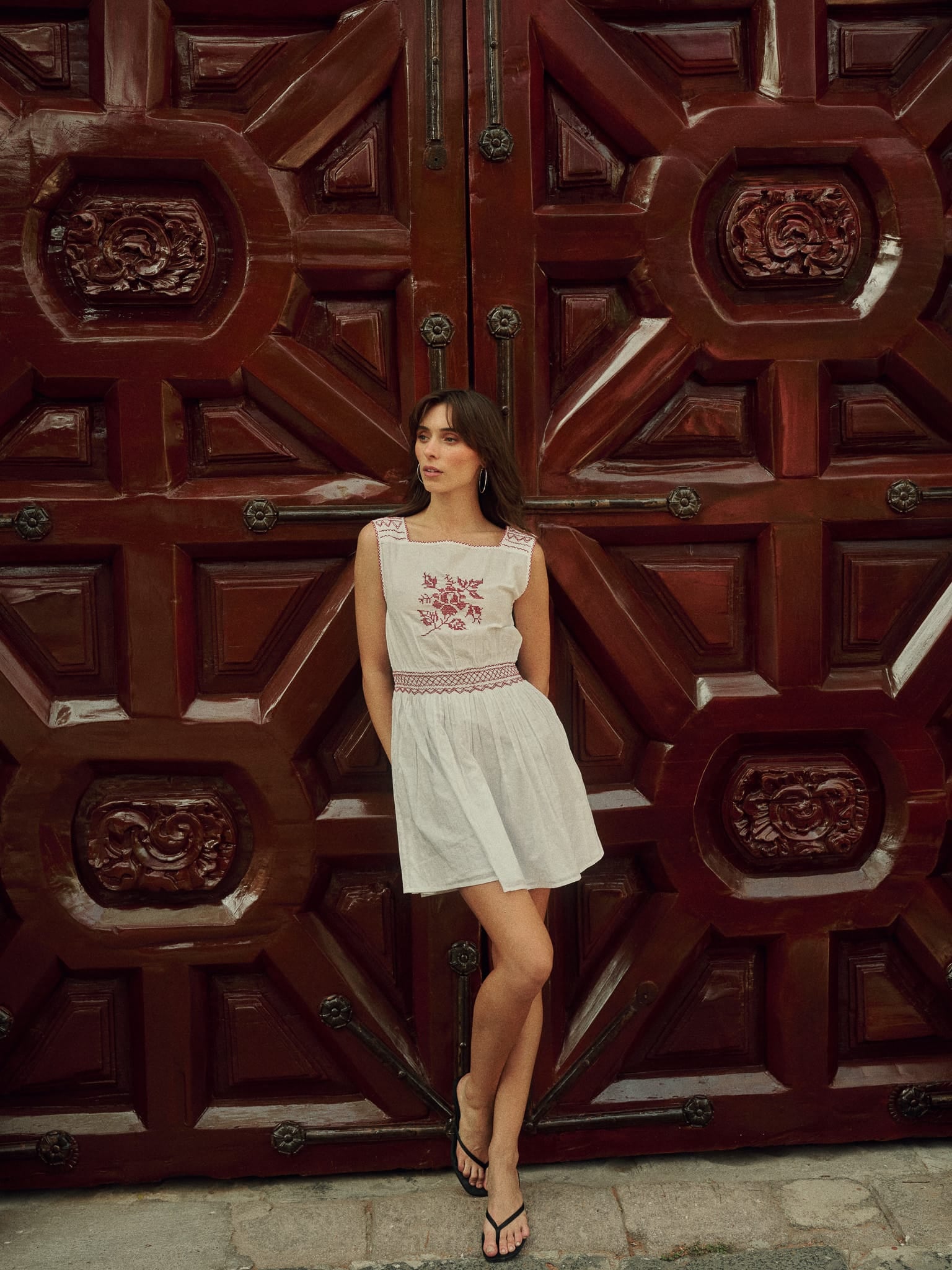 MILLE Clothing Vivi Dress in Rose Cross Stitch