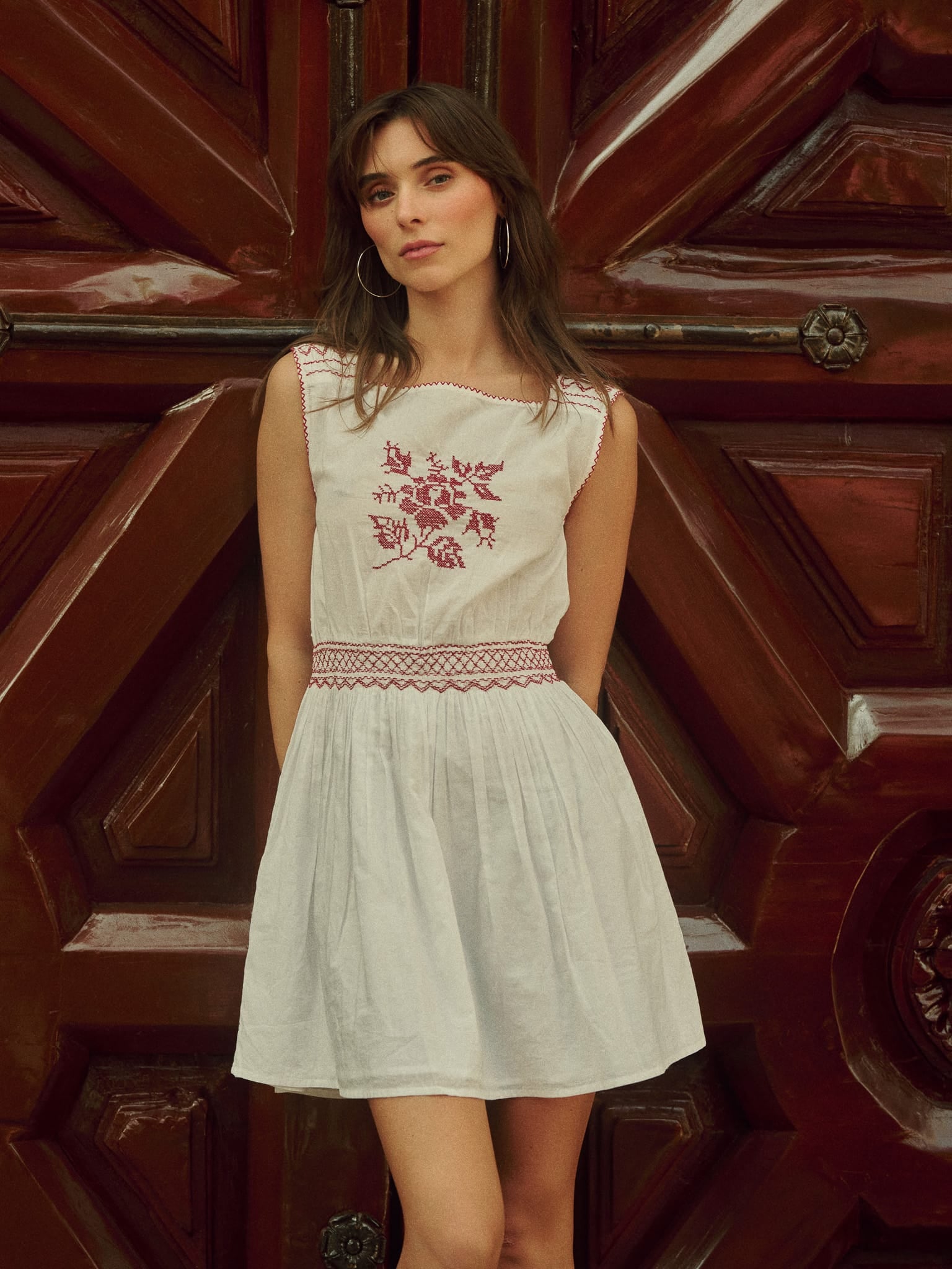 MILLE Clothing Vivi Dress in Rose Cross Stitch