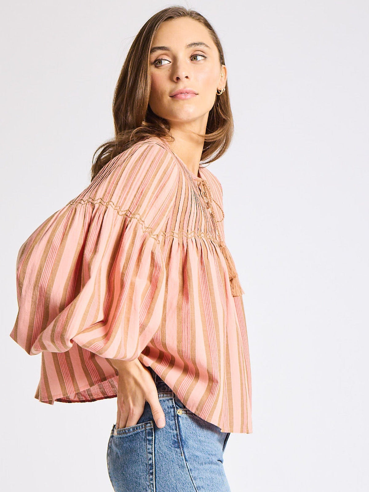 Vivienne Top in Santa Fe Stripe — The cut