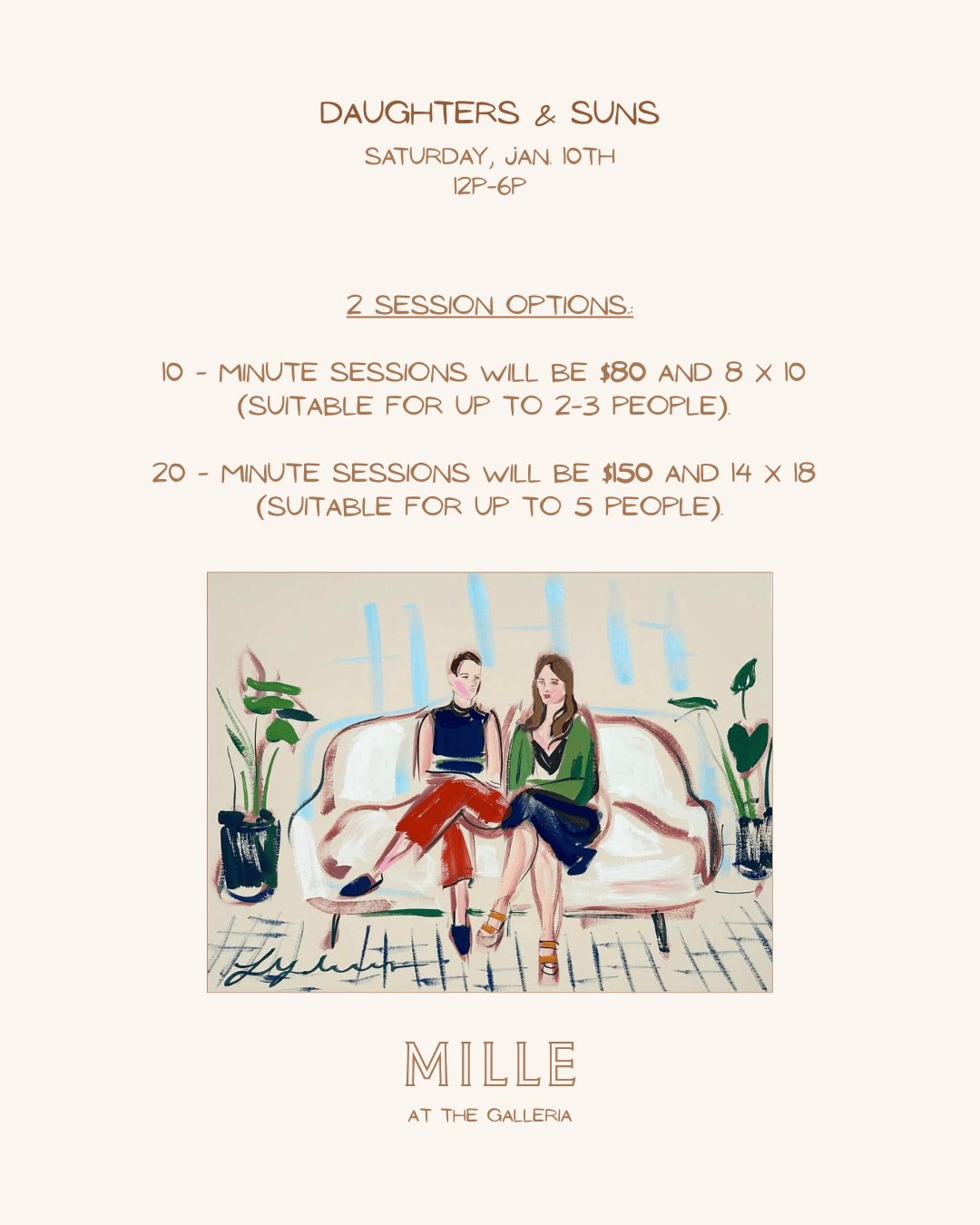 MILLE DAUGHTERS AND SUNS PORTRAIT SESSIONS - JANUARY 10TH