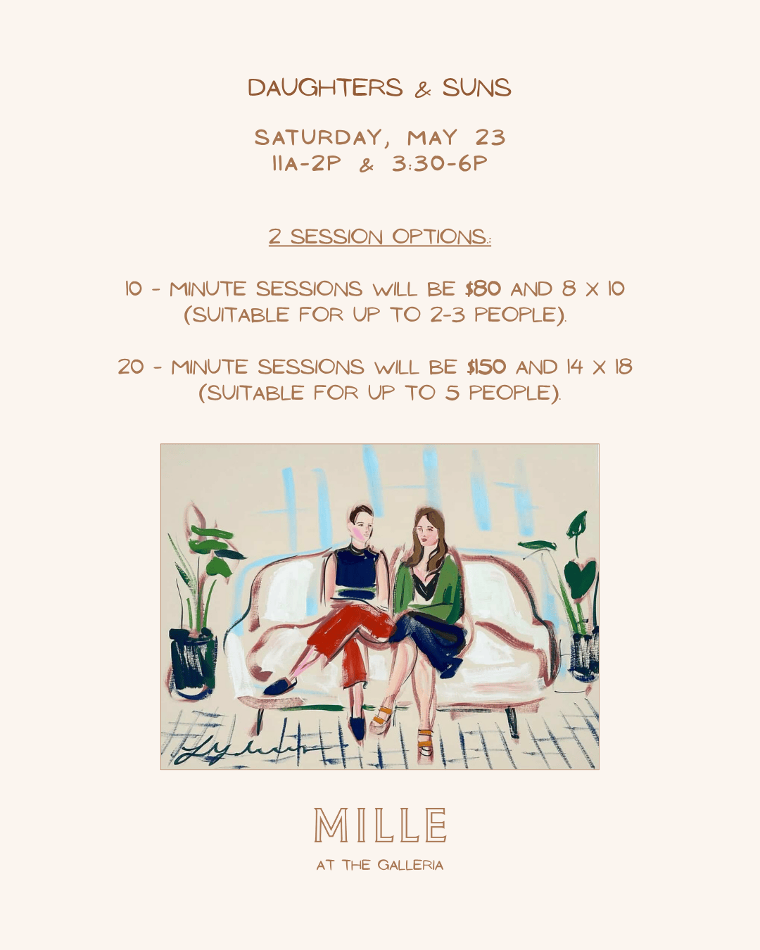 MILLE DAUGHTERS AND SUNS PORTRAIT SESSIONS - MAY 23rd
