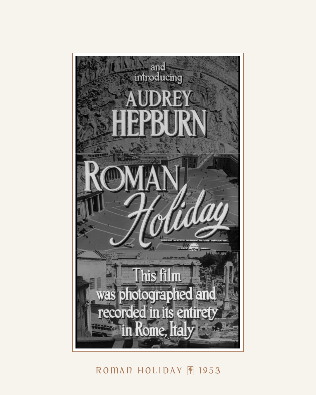 Mille Movie Club presents Roman Holiday (1953) — film night promotional graphic