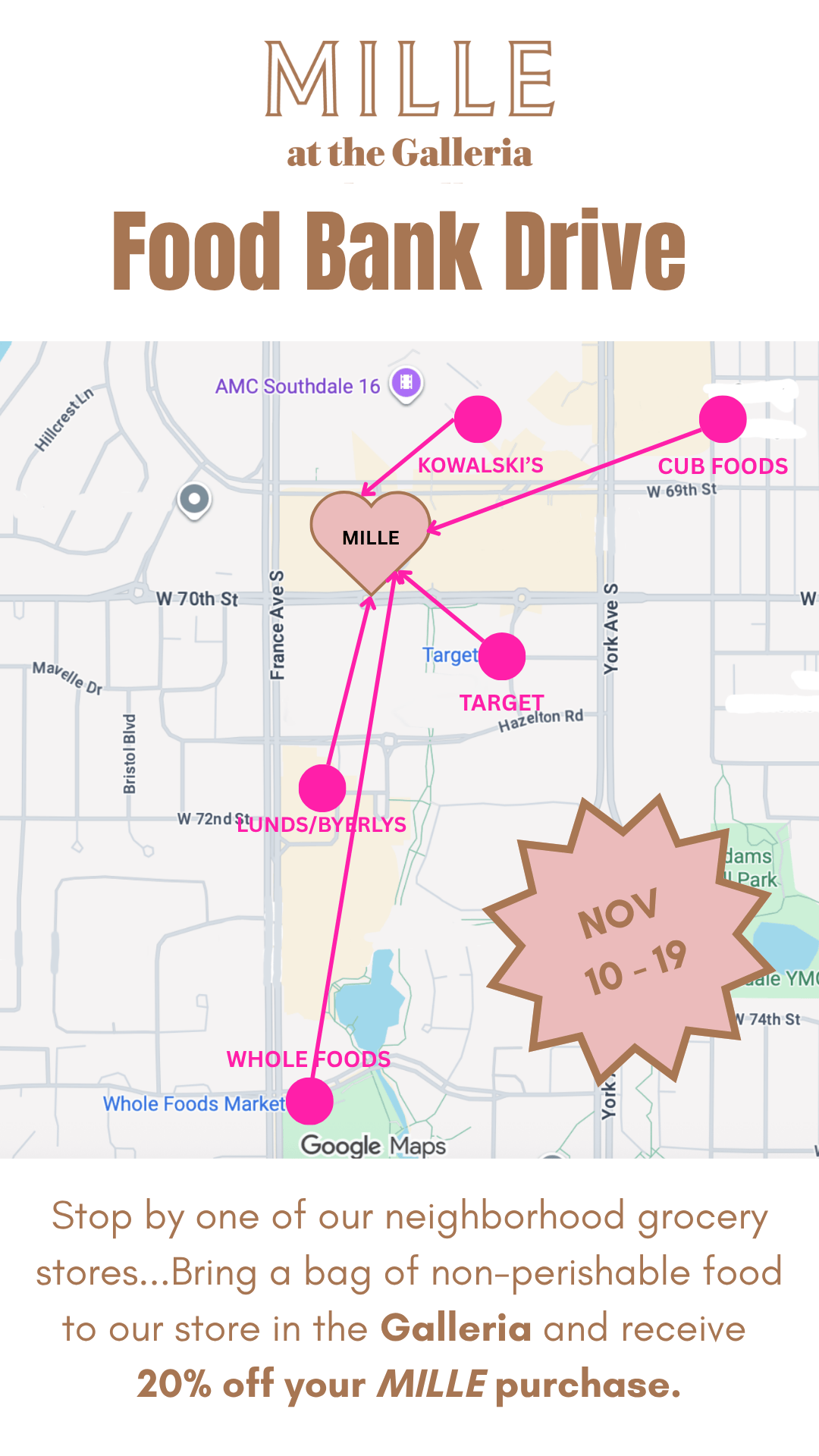 MILLE MILLE FOOD BANK DRIVE - NOVEMBER