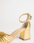 MILLE Shoes Zelda Block Heel in Gold