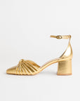 MILLE Shoes Zelda Block Heel in Gold