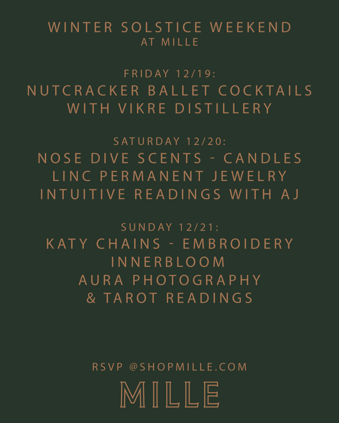 MILLE SOLSTICE EVENT - KATY CHAINS & INNER BLOOM AURA DEC 21st