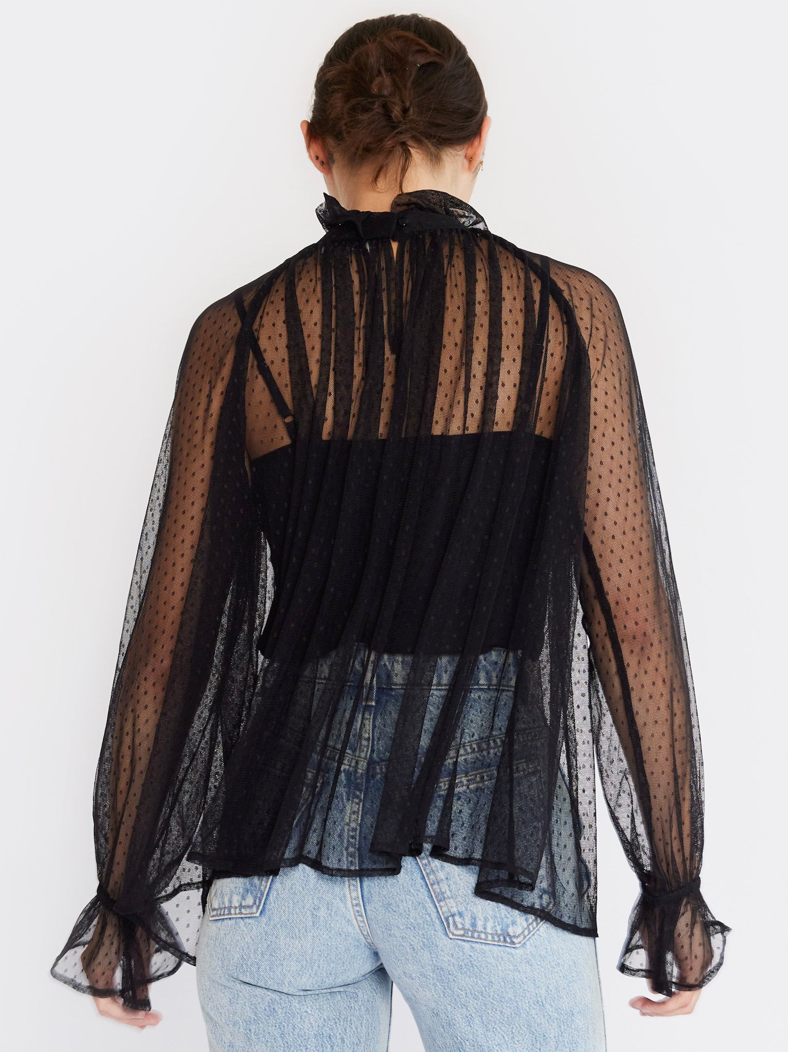 Chantal Top in Black Tulle