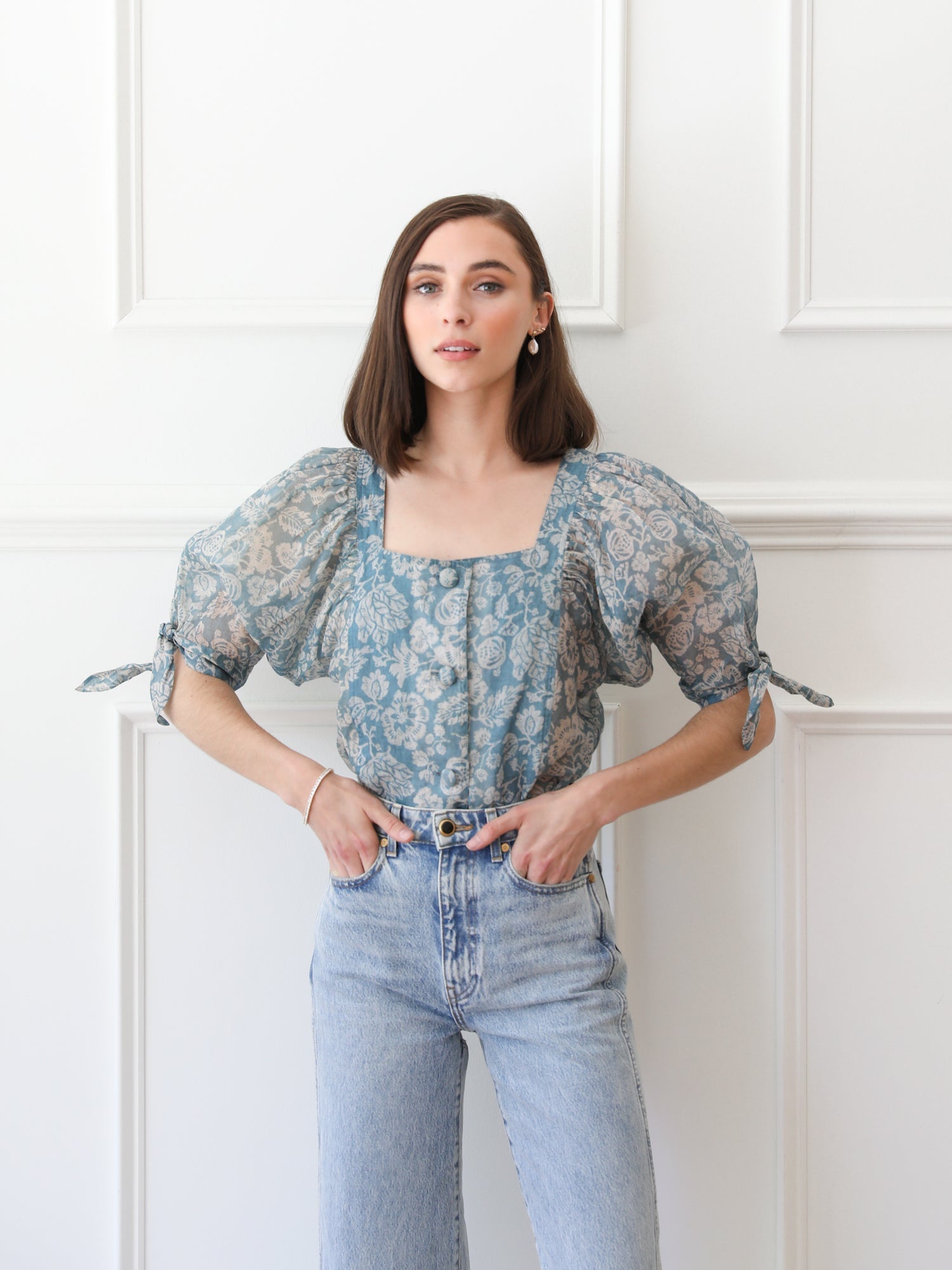 MILLE Clothing Alma Top in Blue Mist