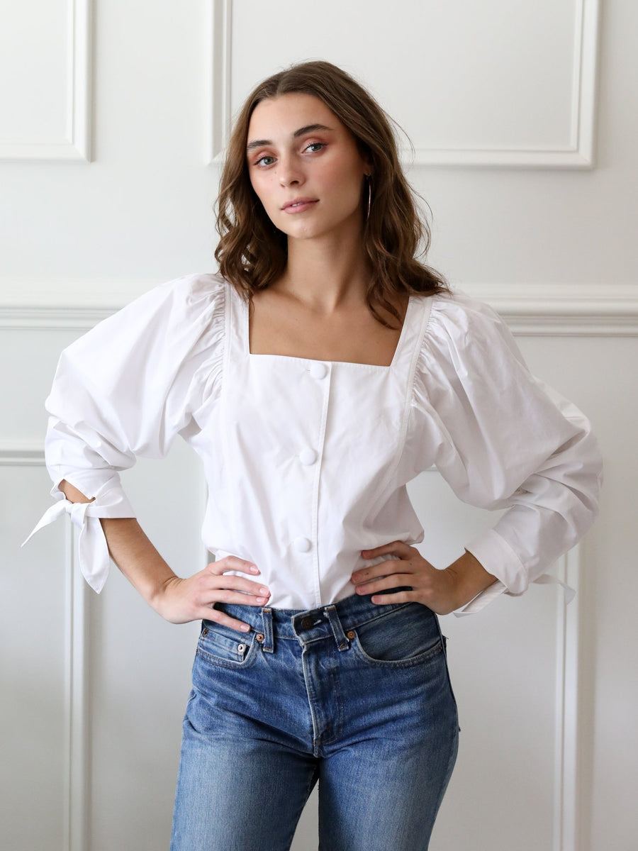 Alma Top in White — alternate view