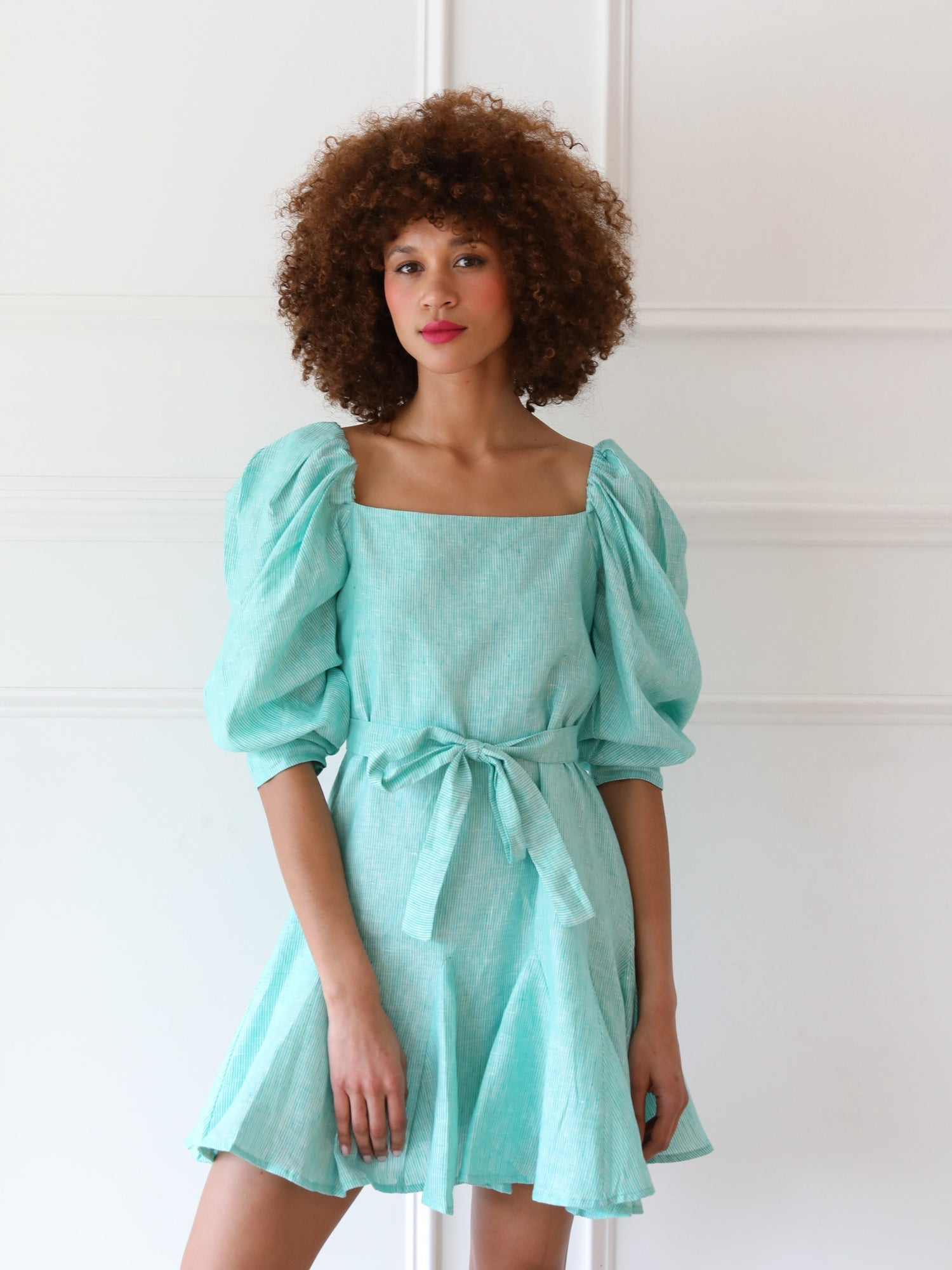 MILLE Clothing Anais Dress in Green Stripe