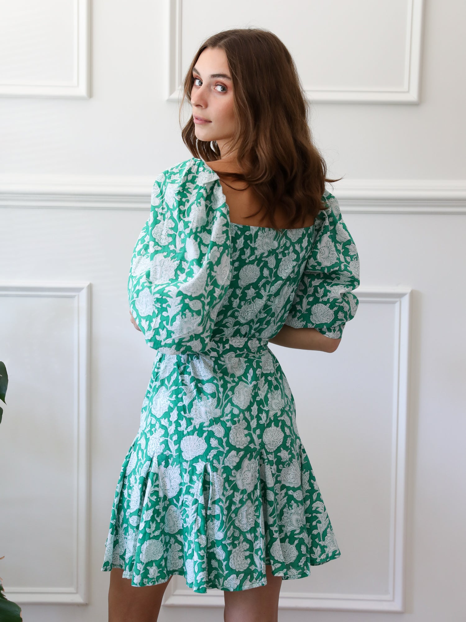 MILLE Clothing Anais Dress in Green Zinnia
