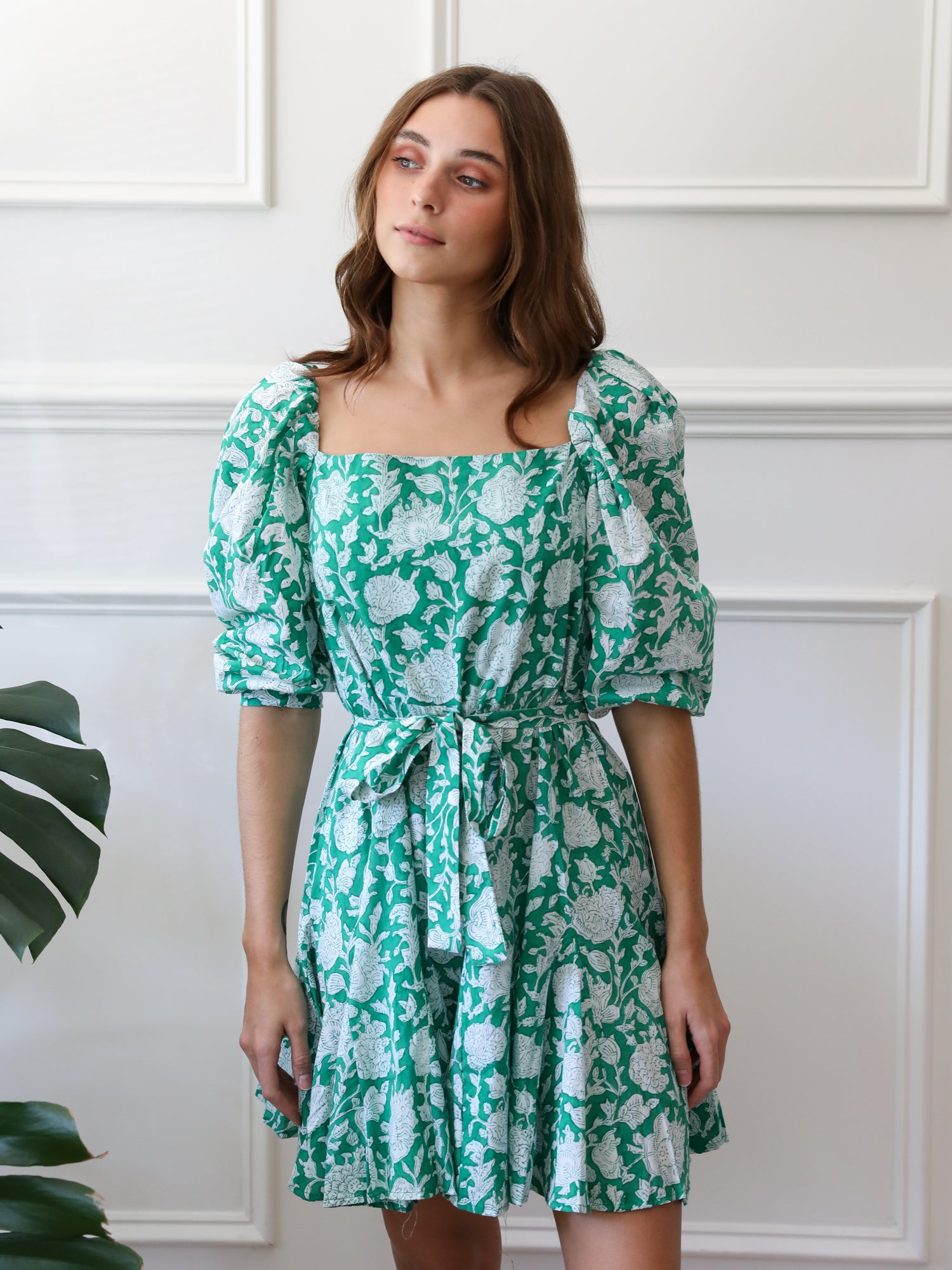 MILLE Clothing Anais Dress in Green Zinnia