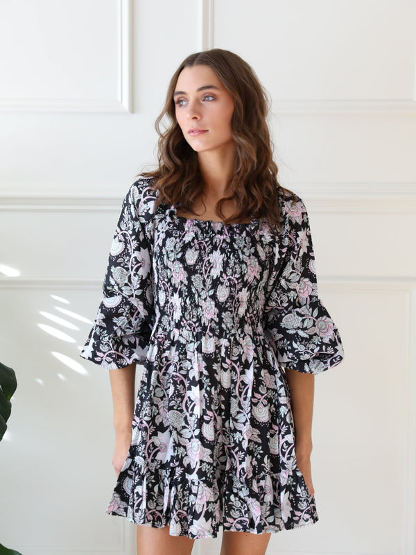 Calista Dress in Tropical Night — view 7