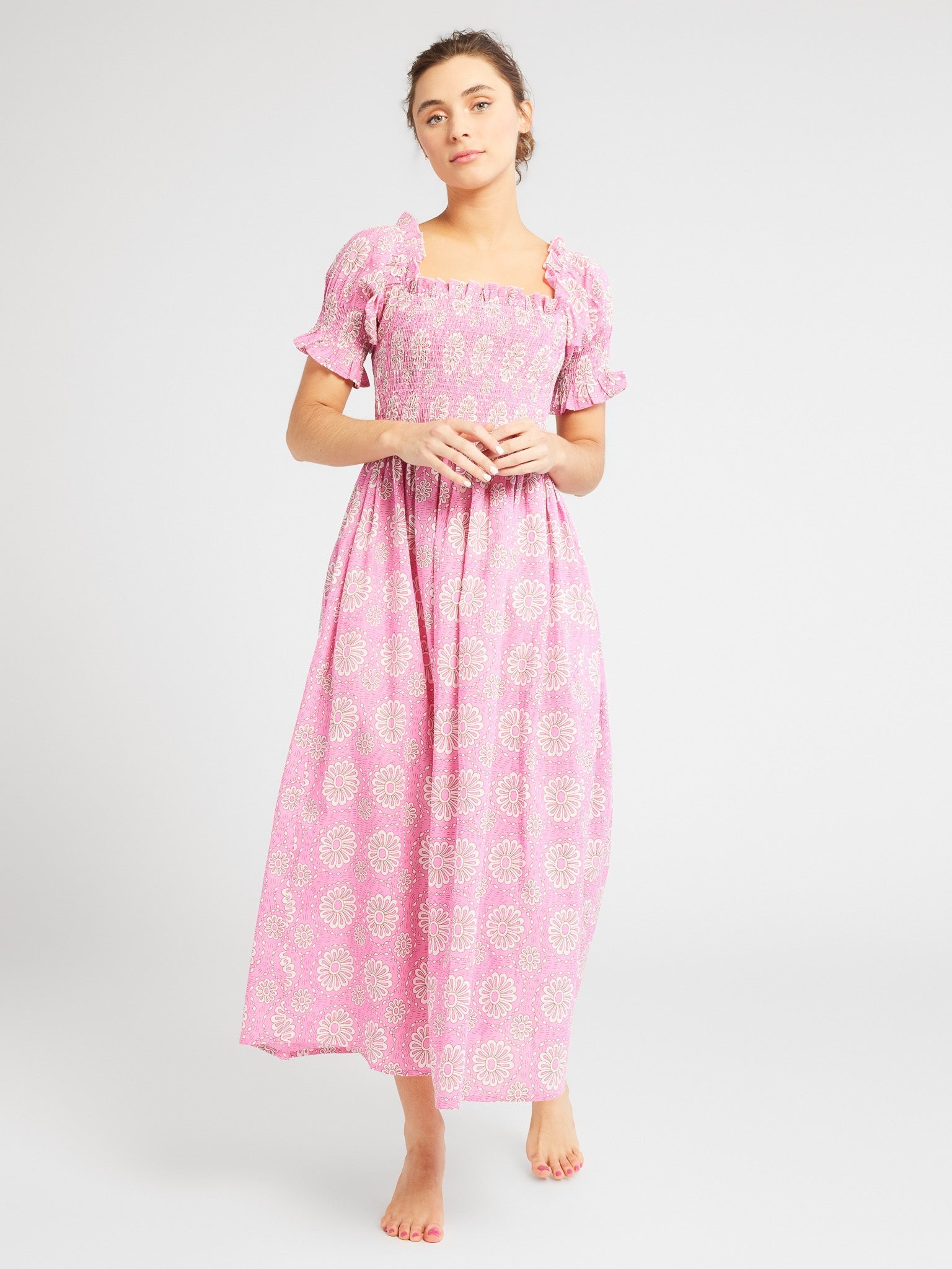 MILLE Clothing Cate Dress in Pink Daisy