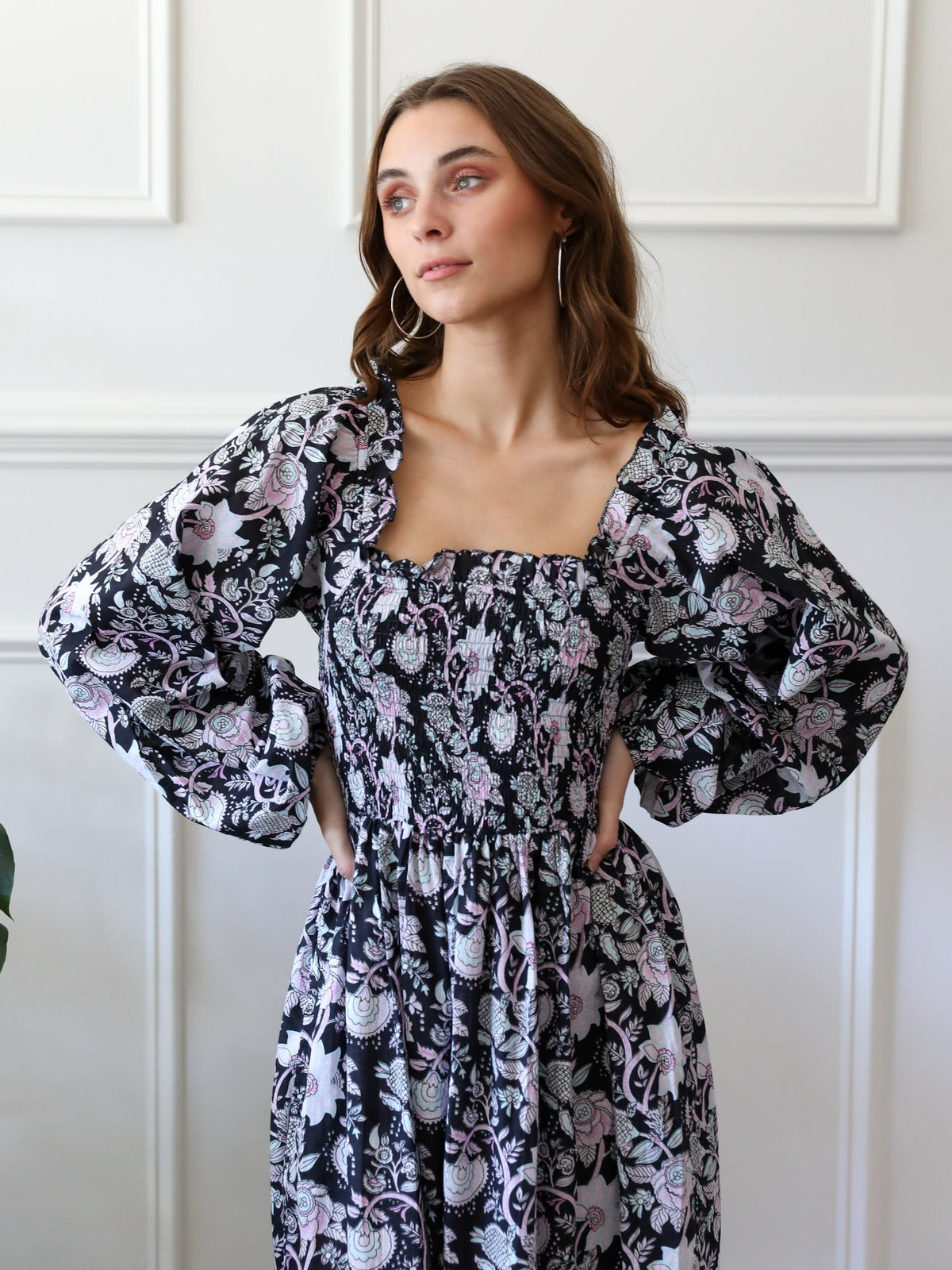 Catherine Dress in Tropical Night — The silhouette
